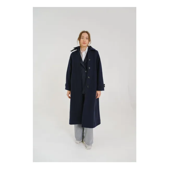 Manteau Mayri Laine Vierge | Bleu marine
