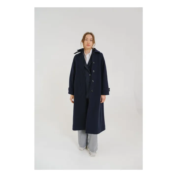 Manteau Mayri Laine Vierge | Bleu marine- Image produit n°0