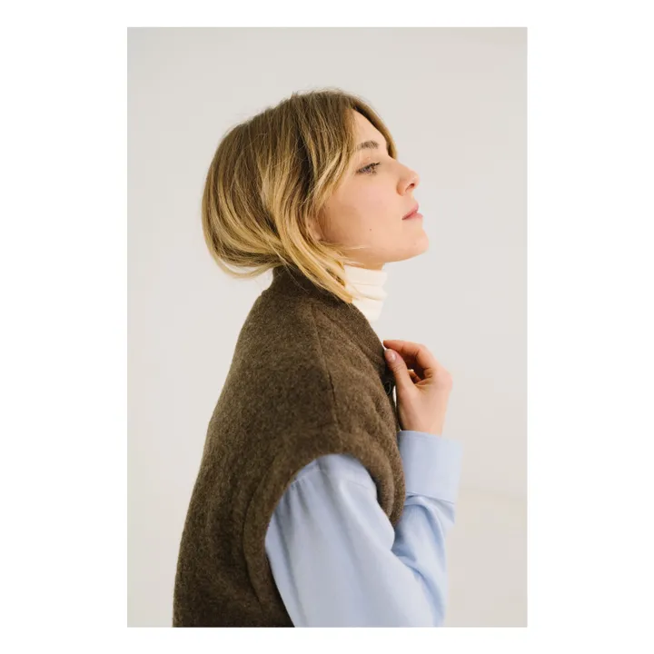 Vestes Sans Manches Sonny Laine Vierge | Marron- Image produit n°7