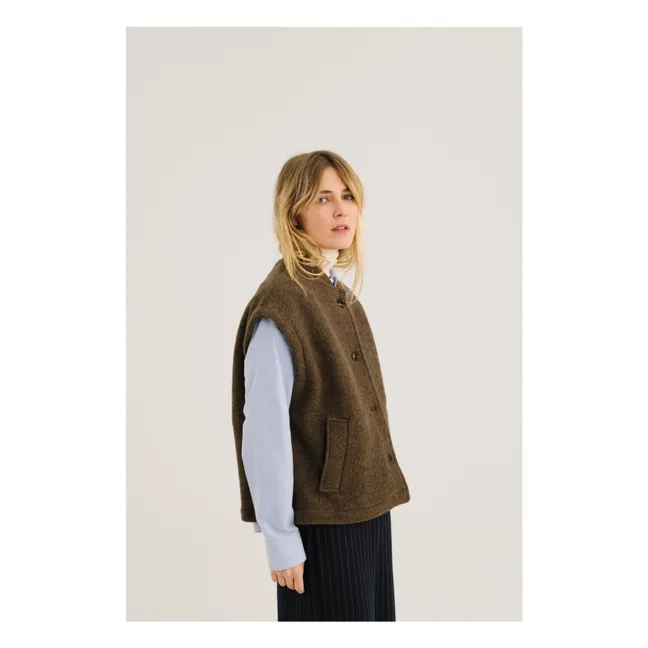 Sonny Virgin Wool Sleeveless Jackets | Brown