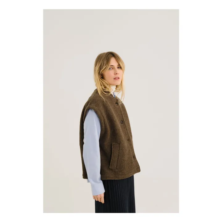 Vestes Sans Manches Sonny Laine Vierge | Marron- Image produit n°5