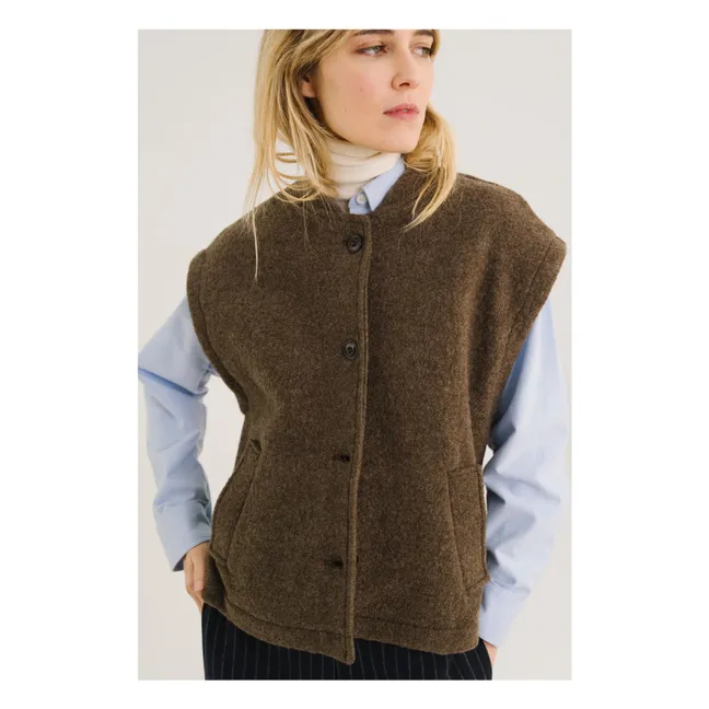 Sonny Virgin Wool Sleeveless Jackets | Brown