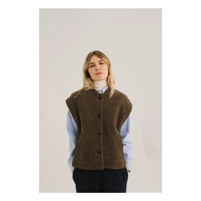 Sonny Virgin Wool Sleeveless Jackets | Brown