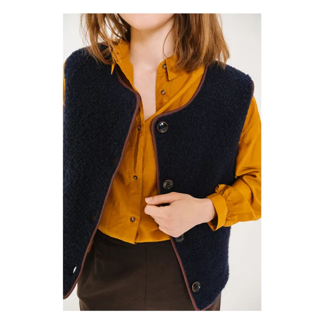 Veste Sans Manches Salyna Laine Vierge | Bleu marine