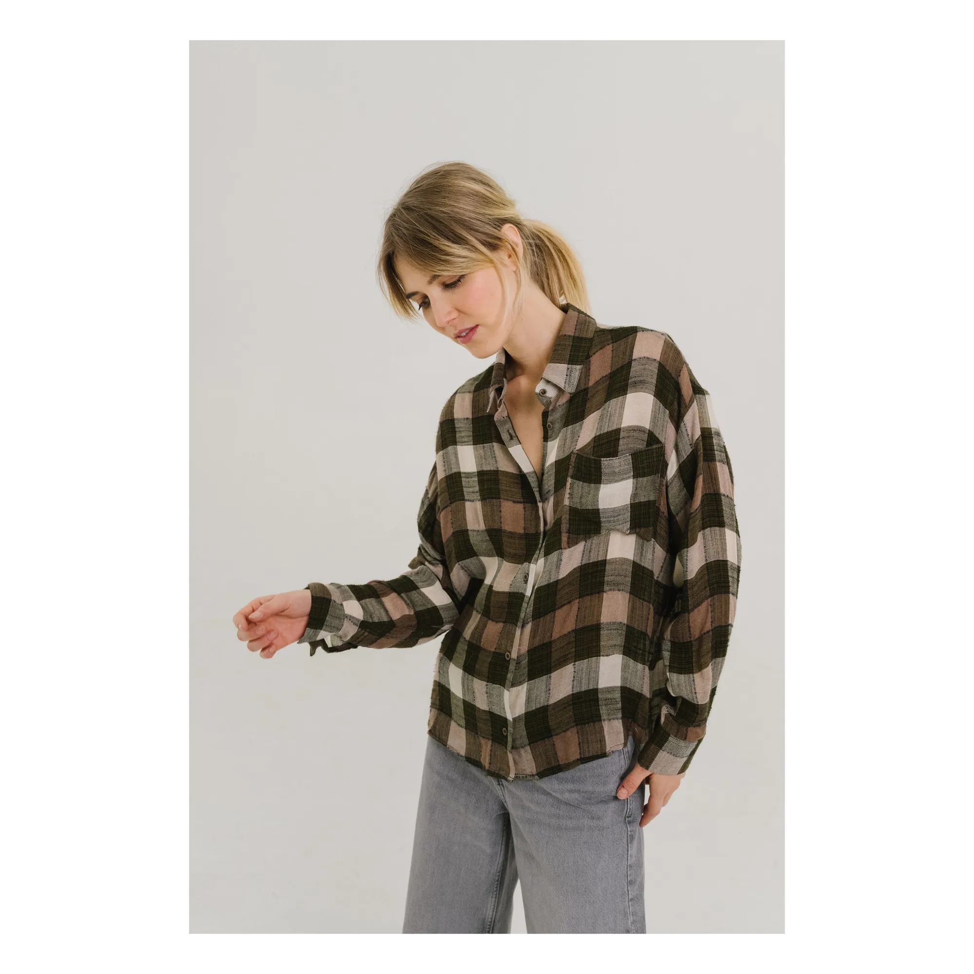 Sacrécoeur Green Elisa Crosby Carreaux Shirt
