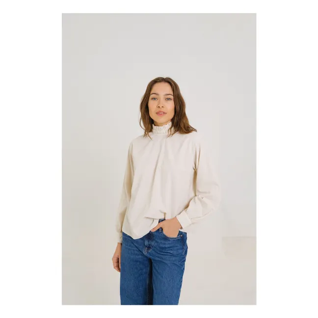 Blouse Soline Velours Milleraies | Ecru