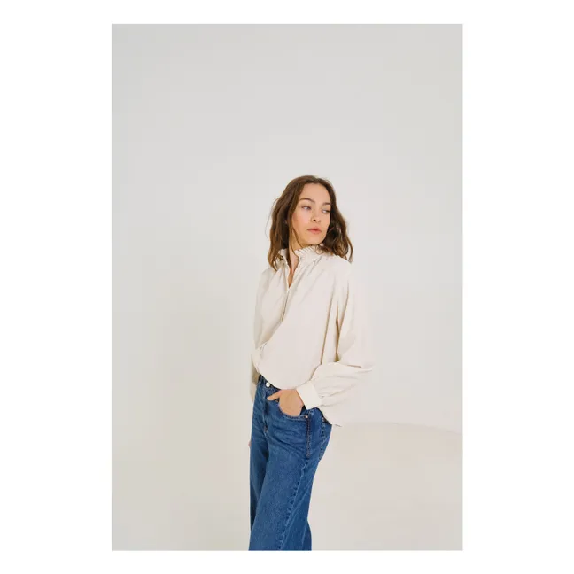 Blouse Soline Velours Milleraies | Ecru