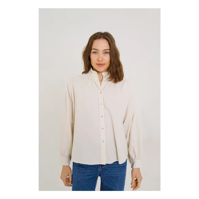 Blouse Soline Velours Milleraies | Ecru