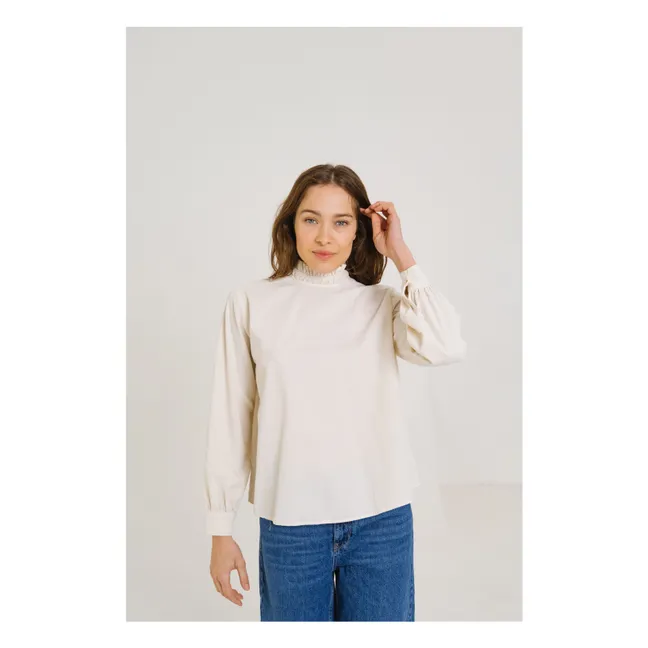 Blouse Soline Velours Milleraies | Ecru