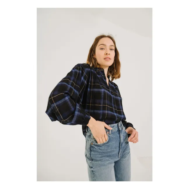 Blouse Gladis Preston Carreaux | Bleu