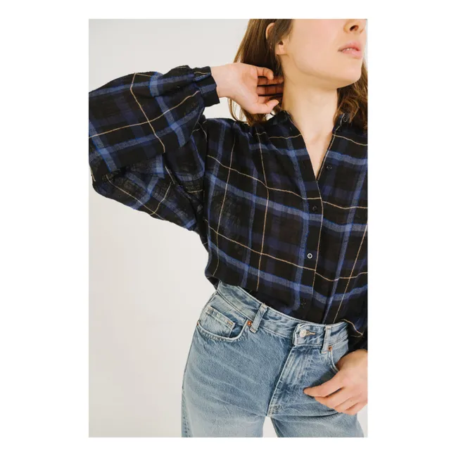 Blouse Gladis Preston Carreaux | Bleu