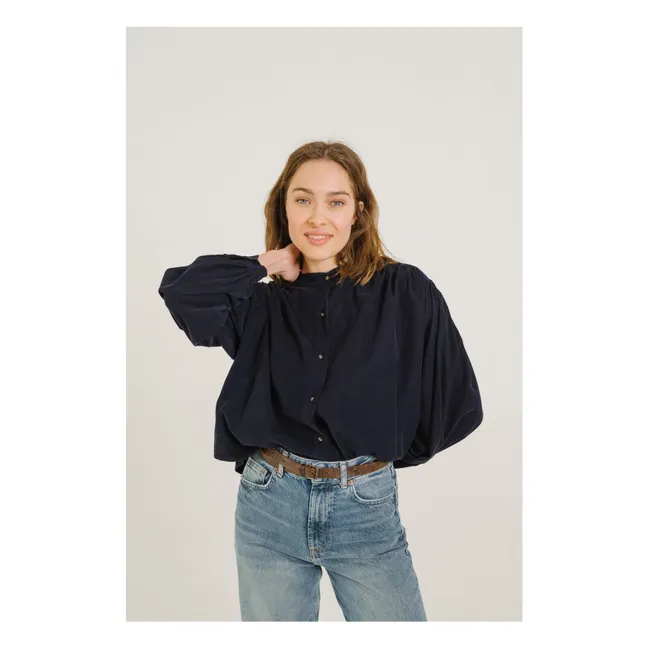 Blouse Giannita Velours Milleraies | Bleu marine