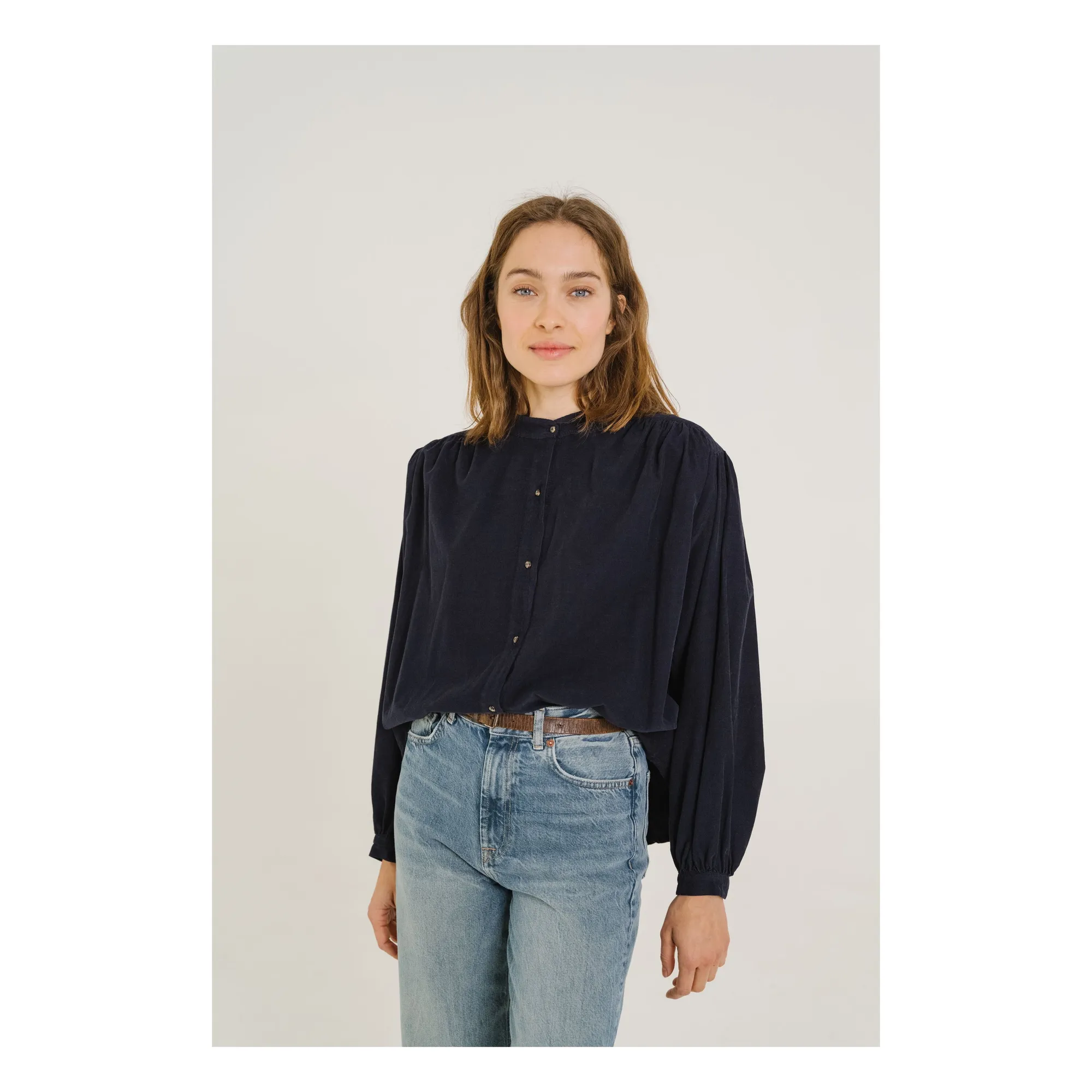 Sacrécoeur Navy Blue Blouse Giannita Velours Milleraies