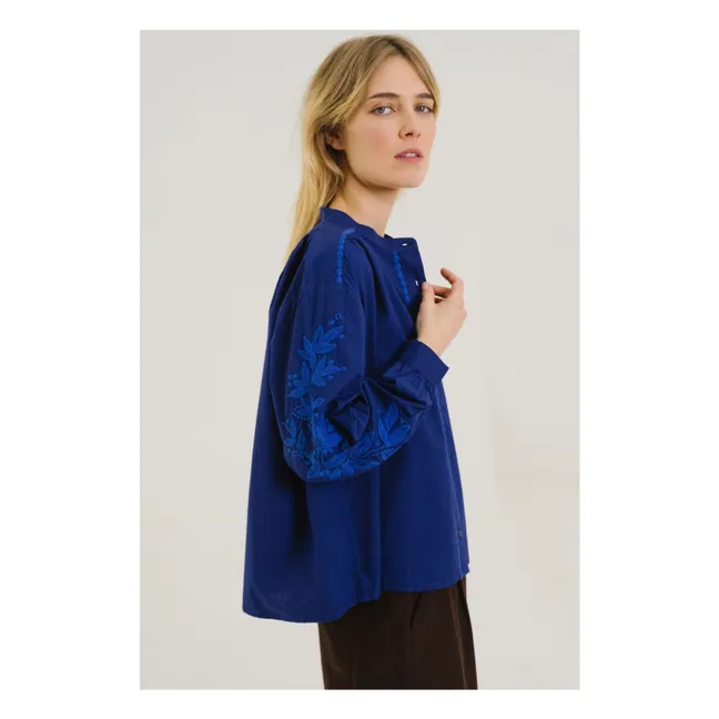 Blouse Ella Calypso Brodée | Bleu