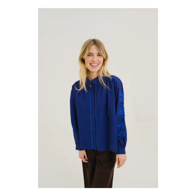 Blouse Ella Calypso Brodée | Bleu