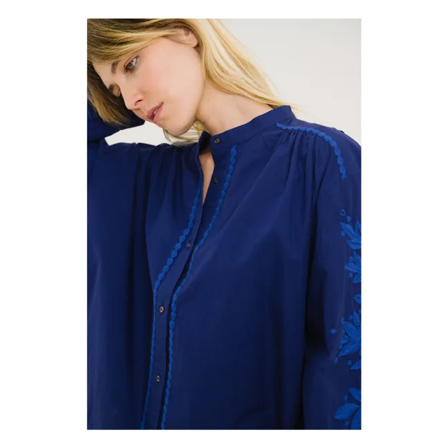 Blouse Ella Calypso Brodée | Bleu