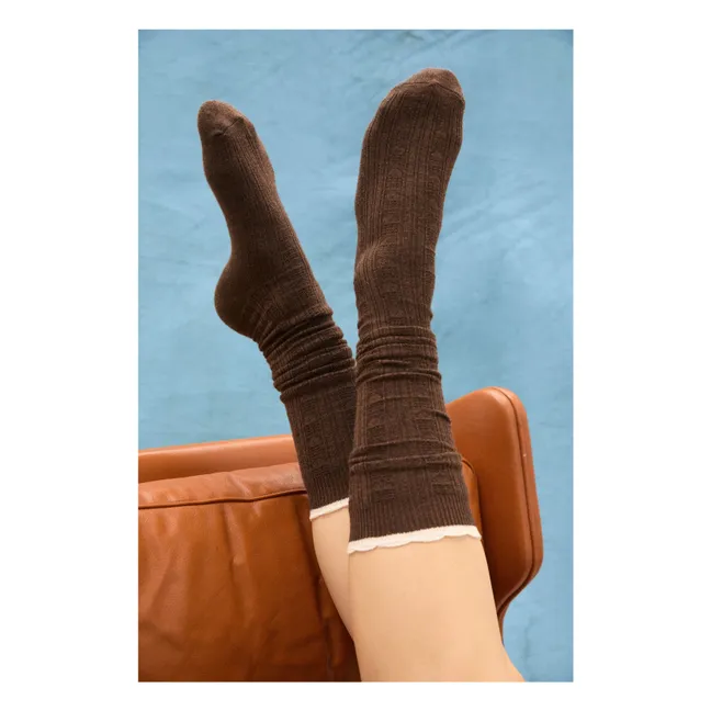 Halbtief Scallop  | Braun