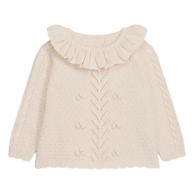 Elvina Ruffle Neck Sweater | Cream