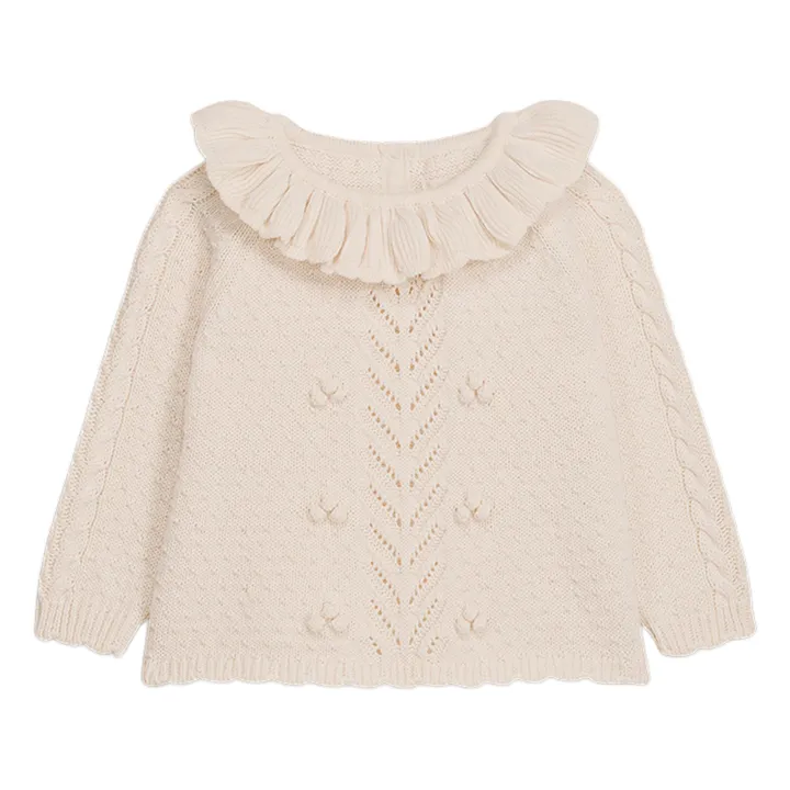 Pull Col Volants Elvina | Crème- Image produit n°0