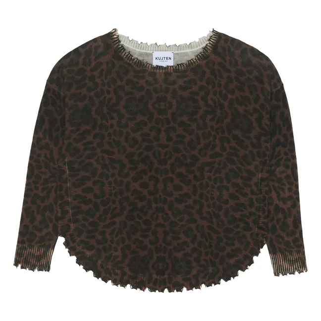 Pull Melah Léopard Cachemire | Marron