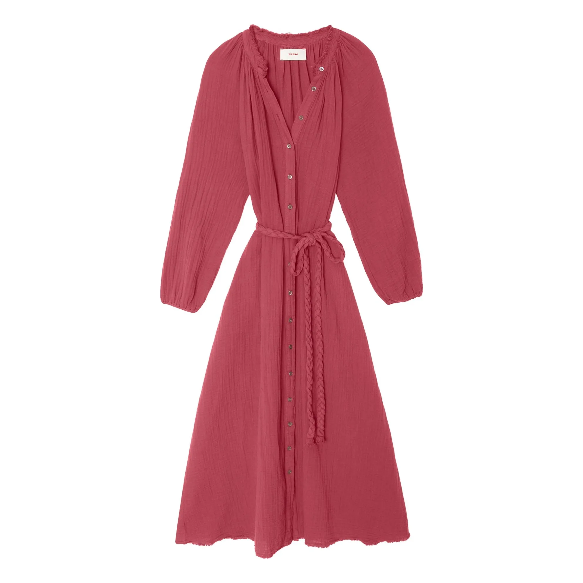 Xirena Red Andrea Cotton Gauze Dress