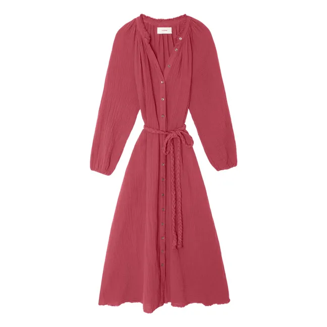 Vestido de gasa de algodón Andrea | Rojo