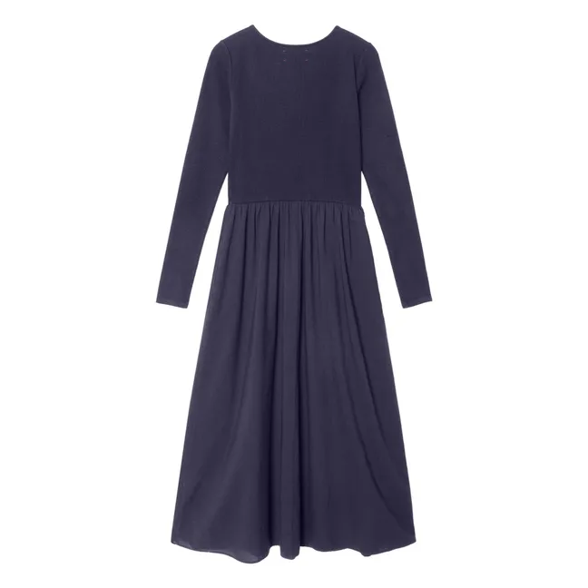 Zandra Cotton Poplin Dress | Navy blue