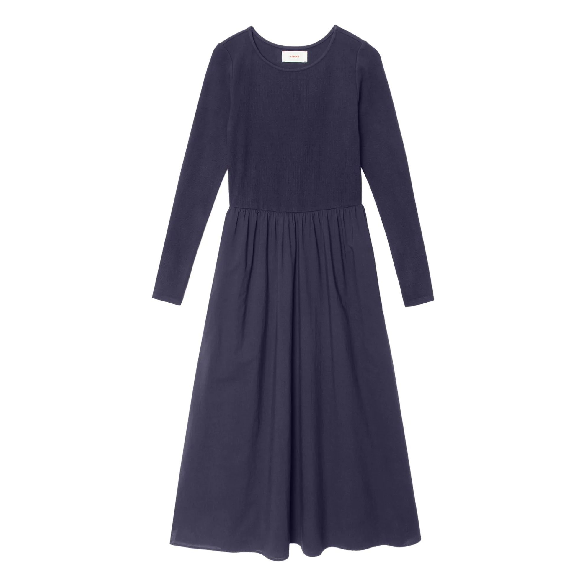 Xirena Navy Blue Zandra Cotton Poplin Dress