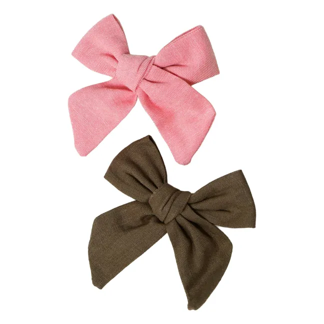 Barrettes Nœuds - Set de 2 | Rose