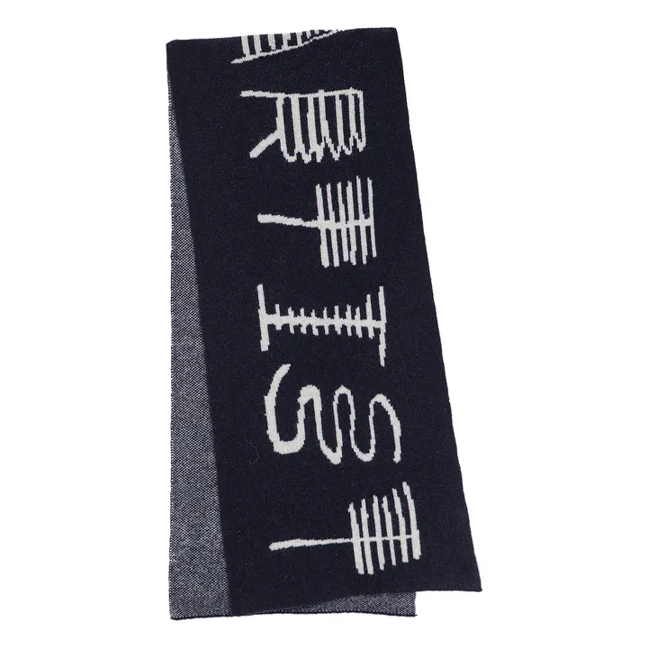 Echarpe N°1 Fibres Recyclées | Bleu marine- Image produit n°4