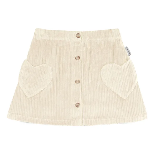 Cuore Corduroy Skirt Organic Cotton | Ecru