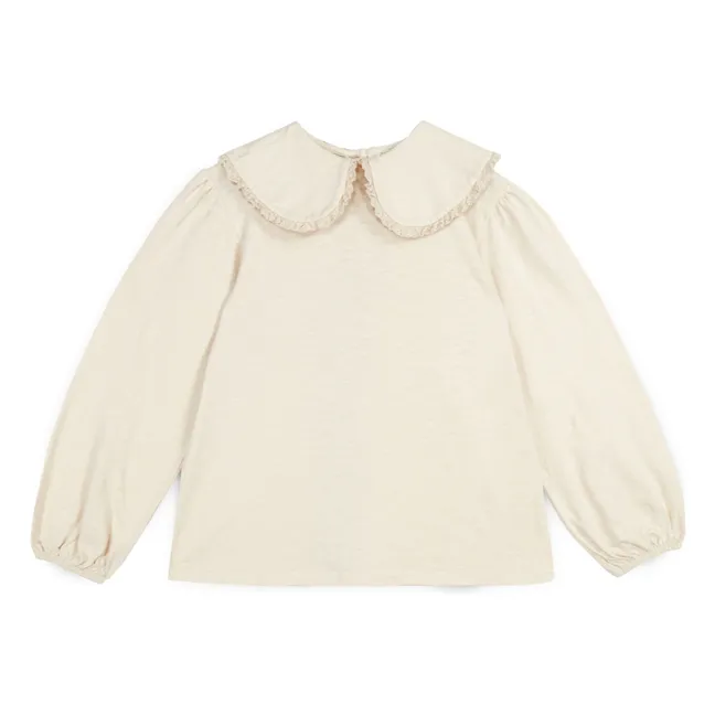 Alba Camiseta cuello Claudine Algodón orgánico | Crudo