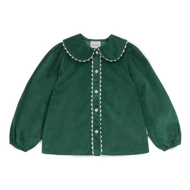 Blouse Col Claudine Emma Velours | Vert