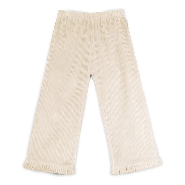 Pantaloni a coste in cotone biologico Cuore | Ecru