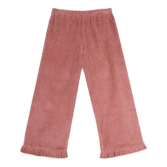 Pantaloni a coste in cotone biologico Cuore | Rosa antico