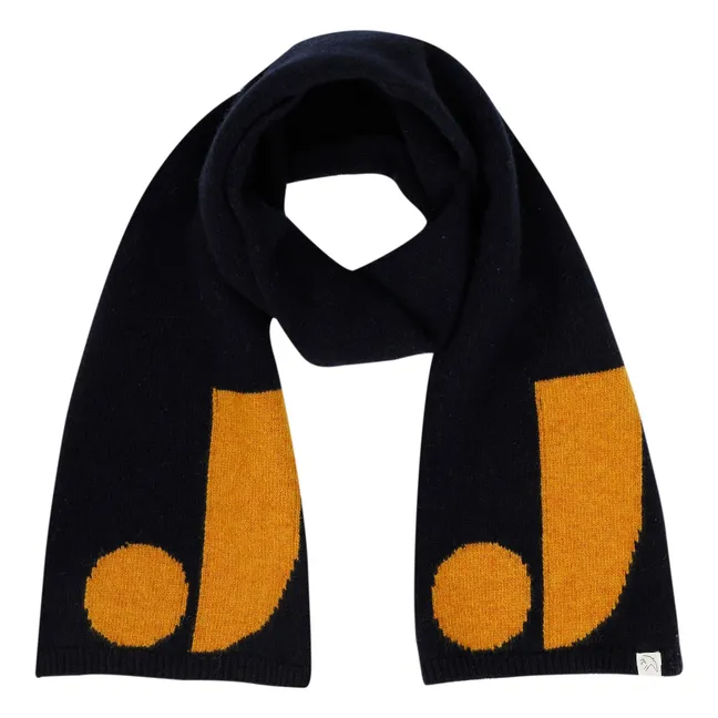 J Bufanda de lana | Azul Marino