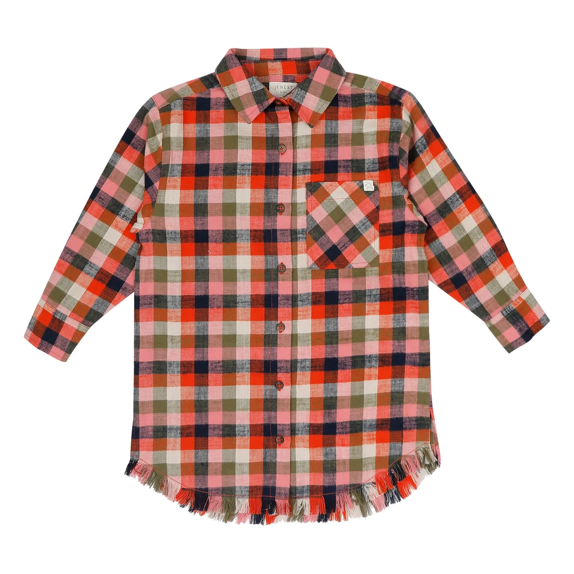 Jenest Orange Scottie Carreaux Dress