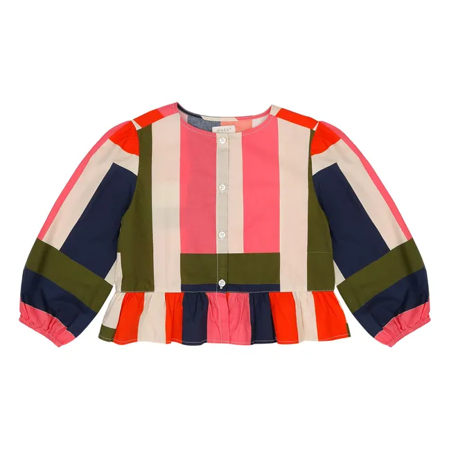 Sofie Striped Poplin Blouse | Pink