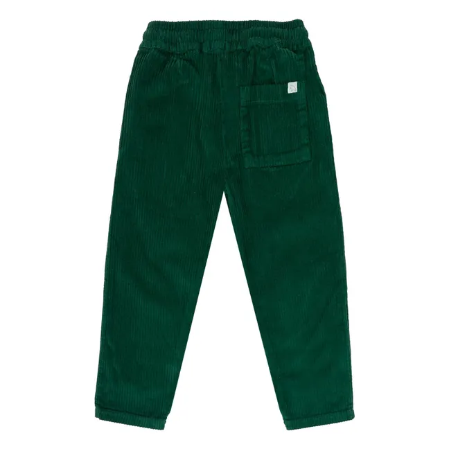 Comfy Organic Cotton Corduroy Pants | Dark green