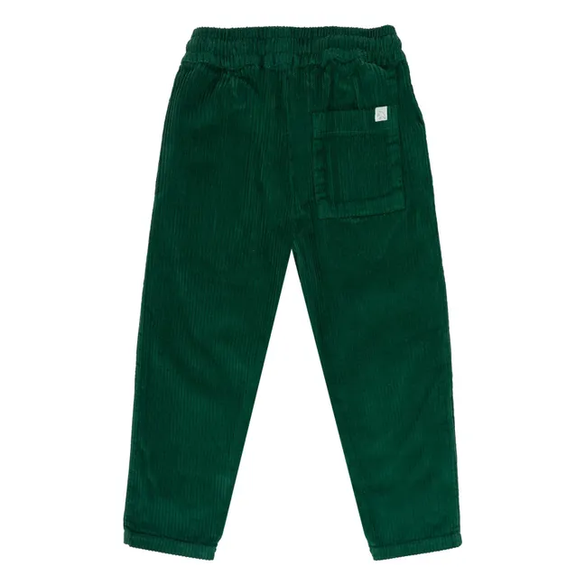 Pantalon Velours Côtelé Comfy Coton Bio | Vert foncé