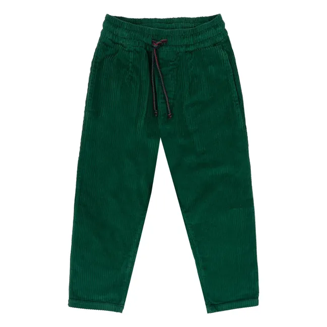Comfy Organic Cotton Corduroy Pants | Dark green
