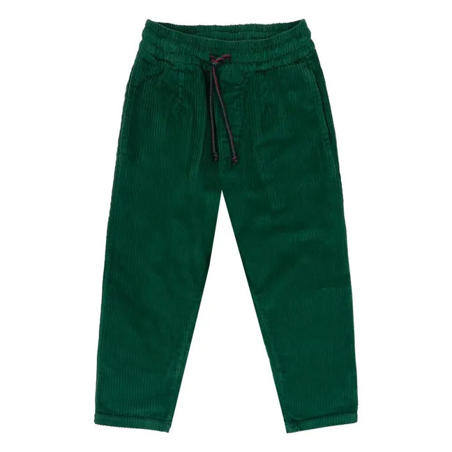 Pantalon Velours Côtelé Comfy Coton Bio | Vert foncé