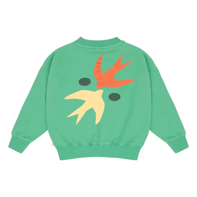 Art Bird organic cotton sweatshirt | Green