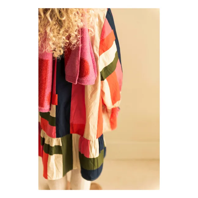 Robe Skye Rayée Popeline | Rose