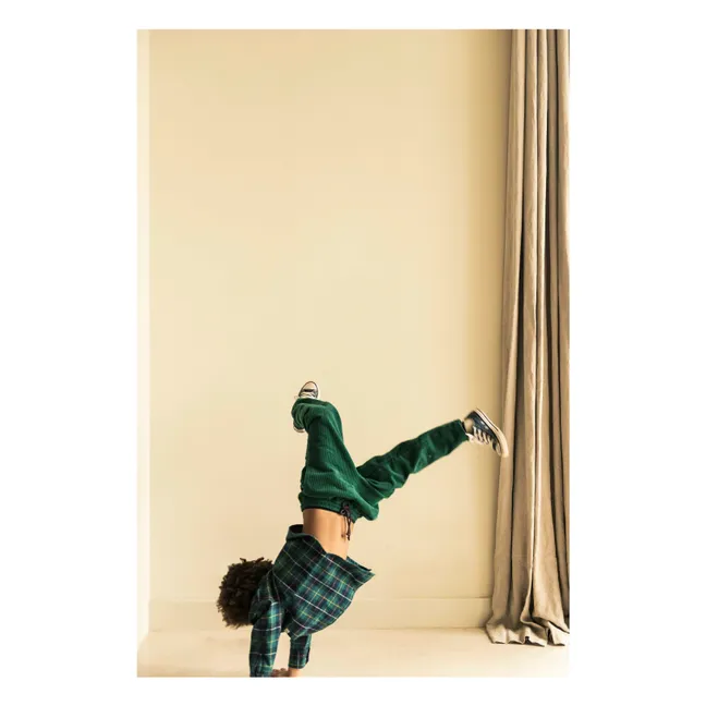 Comfy Organic Cotton Corduroy Pants | Dark green