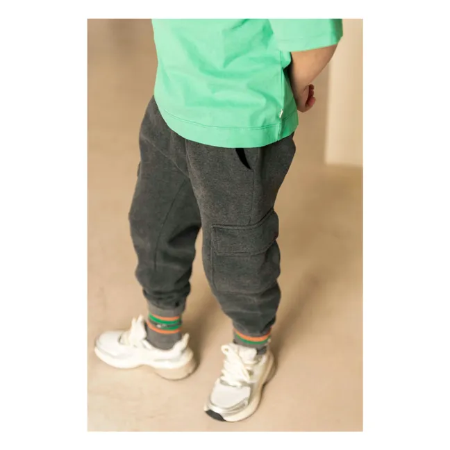Organic Cotton Cargo Jogger | Dark grey
