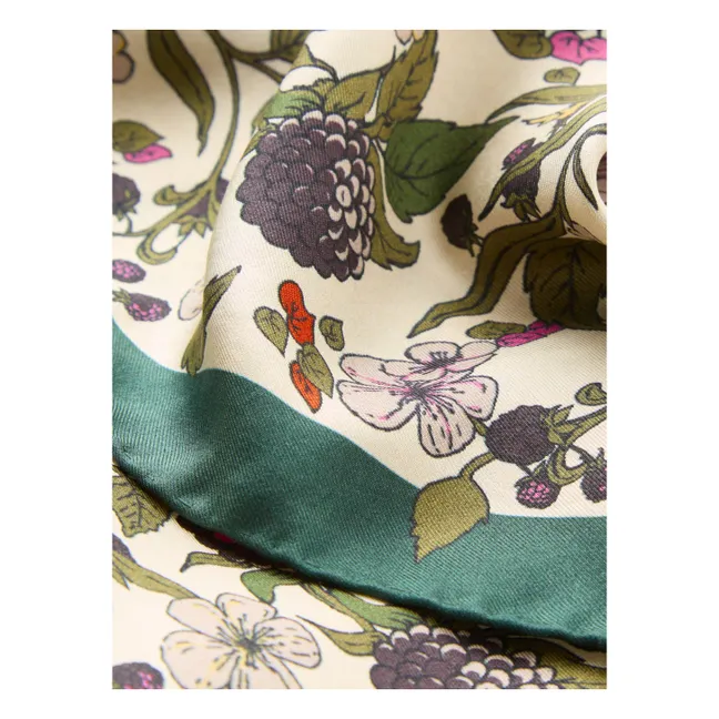 Foulard Autumn Blackberry Soie | Ecru