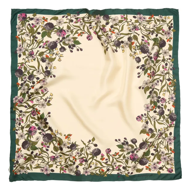 Foulard Autumn Blackberry Soie | Ecru