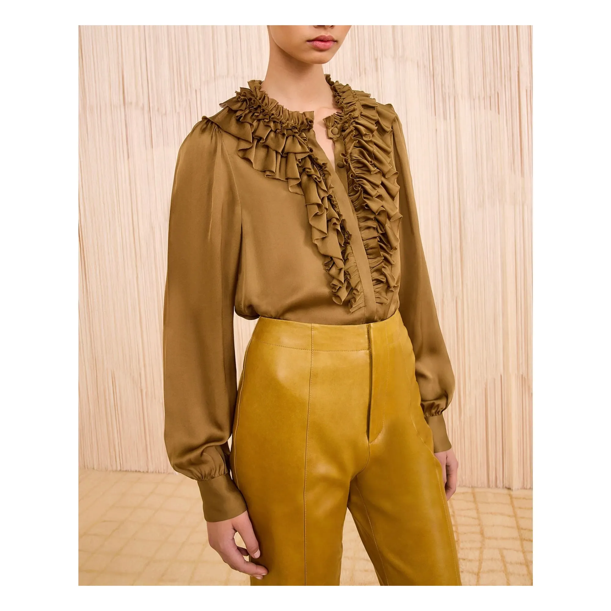 Ulla Johnson Bronze Rouen Silk Blouse