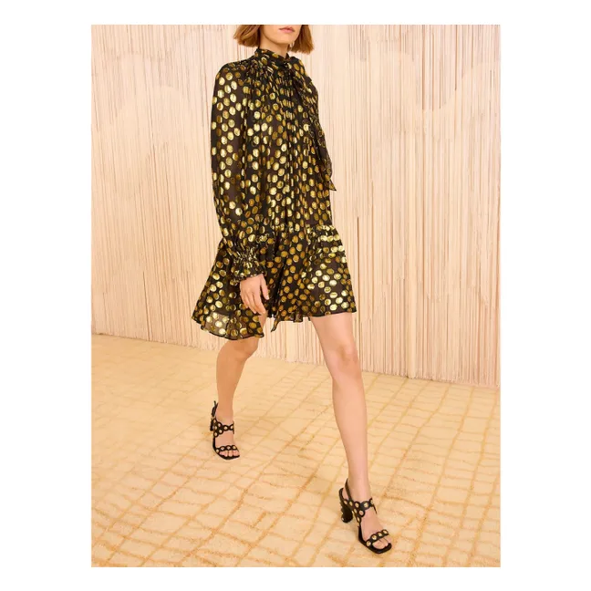 Robe Loretta Métallisée Soie | Noir